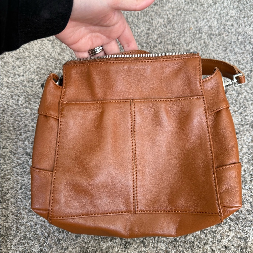 Hammitt Tan Woven Patch Shoulder Bag with Silver Studs - Picture 6 of 9